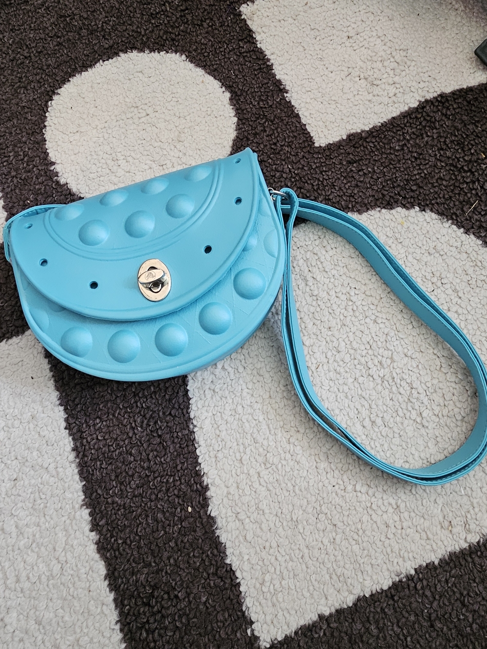 CROCS Teal Dome-Textured Crossbody Bag